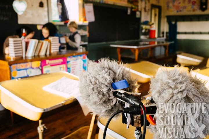 Amish children speak with their teacher prior to class north of Mansfield, Ohio on Tuesday, February 20, 2018. Photo by Richard Alan Hannon
