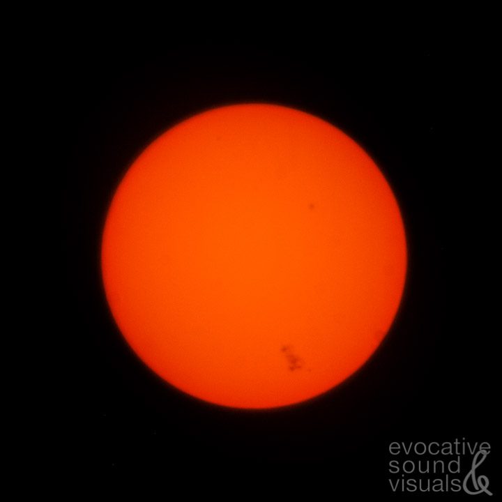 A severe solar storm, visible in the lower right section of our sun, on Friday, May 10, 2024. Photo by Richard Alan Hannon