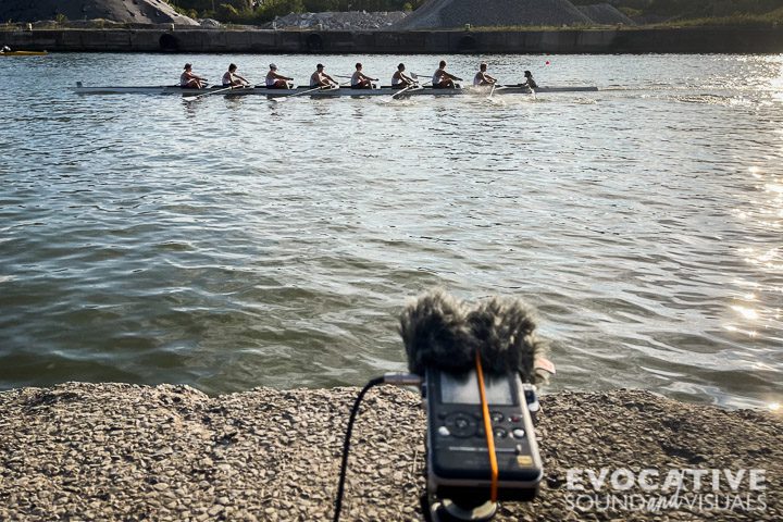 Rowers paddle their 8+ racing shell up the Cuyahoga River during the 28th Annual Head of the Cuyahoga Regatta in Cleveland, Ohio on Saturday, September 21, 2024. Photo by Richard Alan Hannon