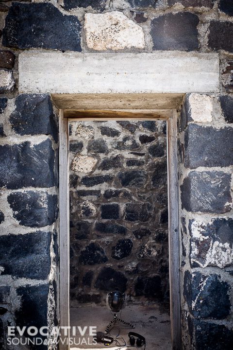 Sound recording from inside the remains of the MP building at Minidoka on April 2, 2018. Photo by Richard Alan Hannon